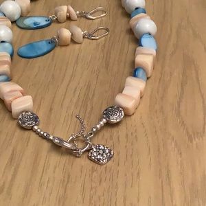 Necklace 20 1/2” with sterling silver flower beads, on beading wire. New.